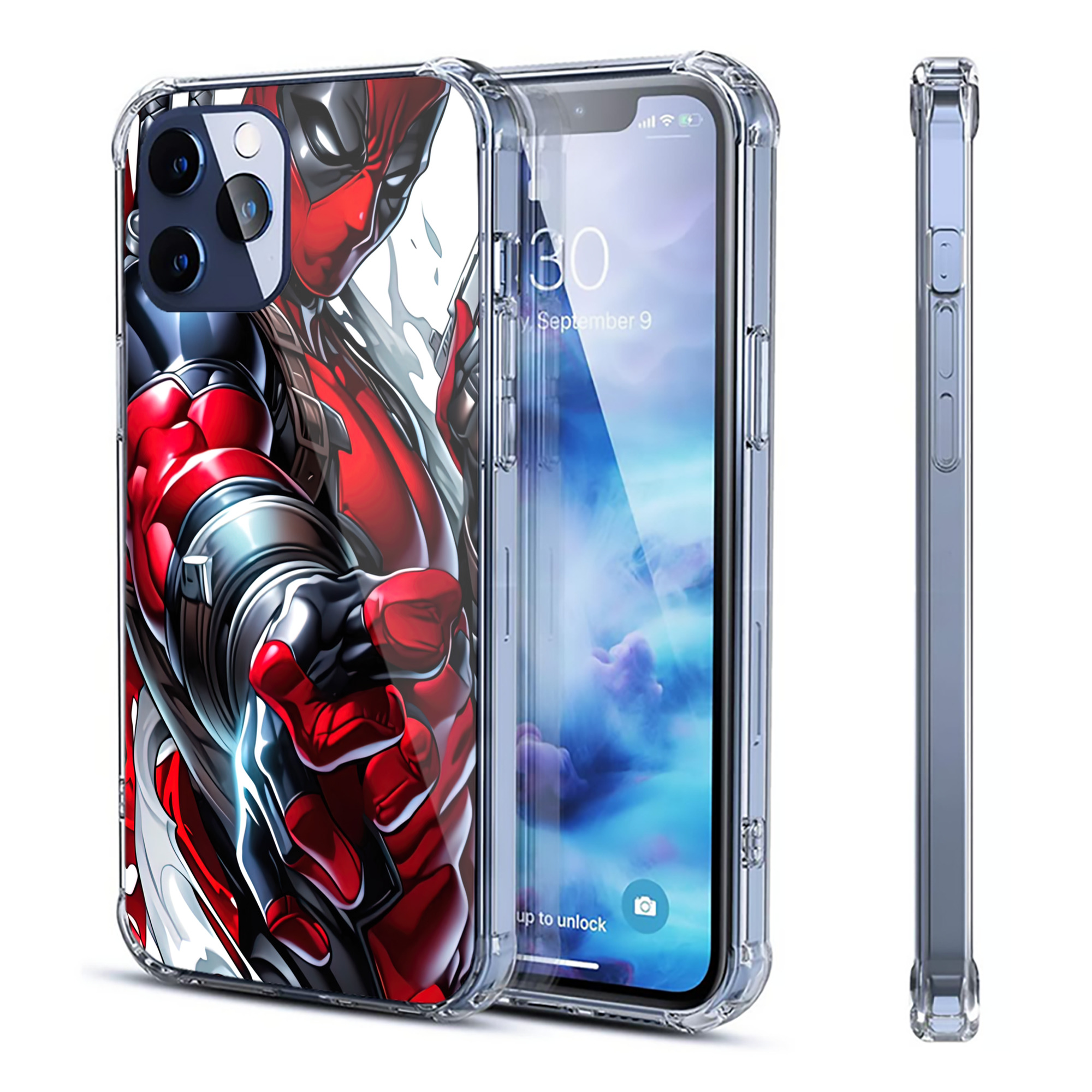 （画像用） Deadpool デッドプール 【iPhone 12シリーズ対応】透明スマホケース（クリアソフトケース）